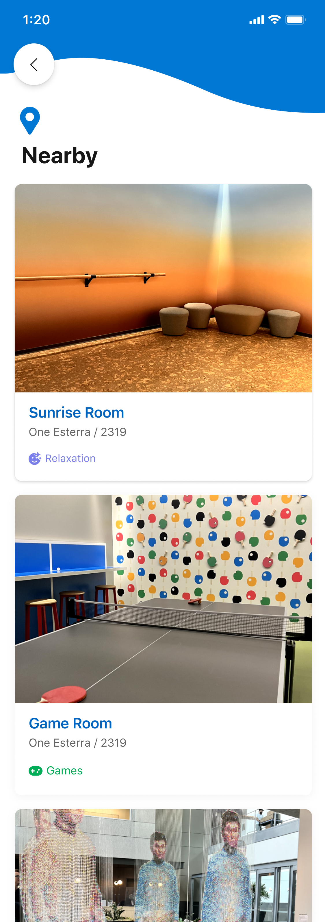 The Nearby list